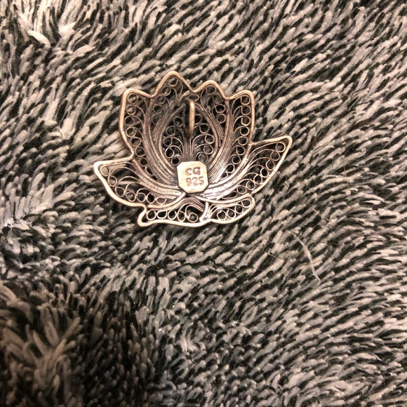 Lotus pendant with amethyst 925 - Picture 8 of 8